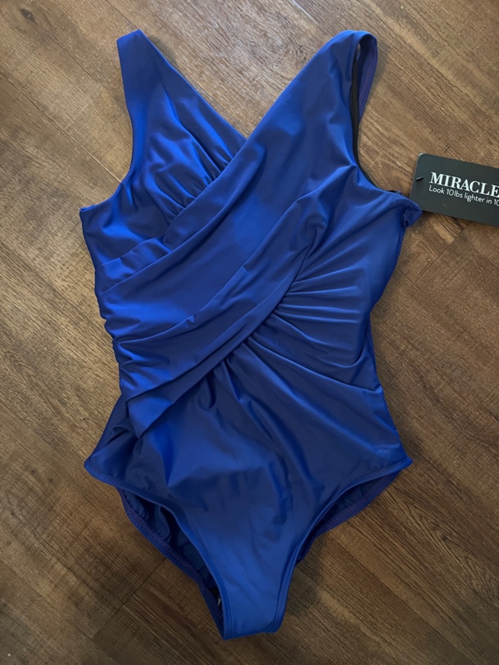 Miraclesuit Tulia Azul Blue One Piece Swimsuit Ruched Tummy Control NWT Size 14 - Picture 7 of 13